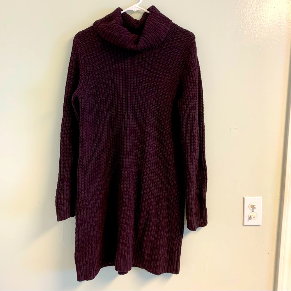 Thick Dark Maroon Sweater Dress